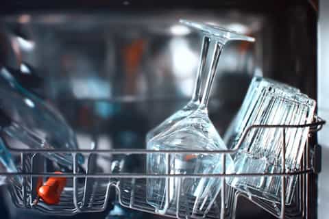 glasses in the dishwasher